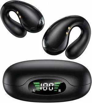 Ultra Open Ear Earbuds - Ergonomic Clip-On Earbuds, Small Bone Conduction Over-The-Ear Headphones with Waterproof Design, Perfect Running Headphones for Sports and Fitness, Onyx Black Ultra Open Ear Earbuds - Ergonomic Clip-On Earbuds, Small Bone Conduction Over-The-Ear Headphones with Waterproof Design, Perfect Running Headphones for Sports and Fitness, Onyx Black