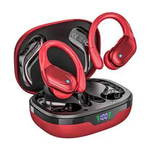 Wireless Earbuds, Sports Bluetooth Headphones, Noise Canceling Ear Buds with 80hr Playtime, LED Power Display, IPX7 Waterproof Earphones for Gym/WorkoutRed Wireless Earbuds, Sports Bluetooth Headphones, Noise Canceling Ear Buds with 80hr Playtime, LED Power Display, IPX7 Waterproof Earphones for Gym/WorkoutRed