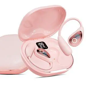Open Ear Earbuds wireless bluetooth Headphones 5.4 Sports with Smart Digital Display,Clear Calls,50H Playtime,IPX4 Waterproof,Lightweight Over Ear Buds Design for Cycling, Running, Workout(pink) Open Ear Earbuds wireless bluetooth Headphones 5.4 Sports with Smart Digital Display,Clear Calls,50H Playtime,IPX4 Waterproof,Lightweight Over Ear Buds Design for Cycling, Running, Workout(pink)