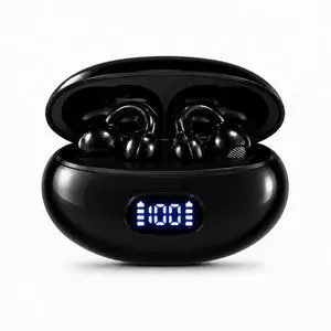 OpenEarRing Open Ear Headphones- Clip-On Open Ear Earbuds, Bluetooth 6.0 Wireless Earbuds with Mic, Smart Digital Display, 40H Playtime, Lightweight Secure Fit for Sports Running Workout, Black OpenEarRing Open Ear Headphones- Clip-On Open Ear Earbuds, Bluetooth 6.0 Wireless Earbuds with Mic, Smart Digital Display, 40H Playtime, Lightweight Secure Fit for Sports Running Workout, Black