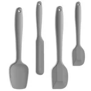 Piece Silicone Spatula Set with Stainless Steel Core, Gray Piece Silicone Spatula Set with Stainless Steel Core, Gray