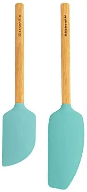 Bamboo Spatula Set, 2-Piece, Aqua Sky Bamboo Spatula Set, 2-Piece, Aqua Sky