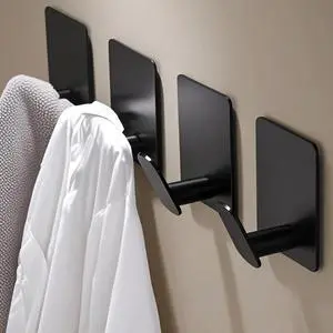 Pack RV Adhesive Hooks, Stainless Steel Wall Hooks for Camper & RV Use, Multi-Purpose Hooks for Towel, Keys & Bags, Ideal RV Bathroom & Kitchen Accessories (Matte Black) Pack RV Adhesive Hooks, Stainless Steel Wall Hooks for Camper & RV Use, Multi-Purpose Hooks for Towel, Keys & Bags, Ideal RV Bathroom & Kitchen Accessories (Matte Black)
