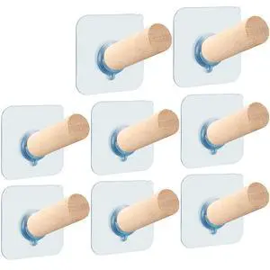 Adhesive Hat Hooks Hat Hangers 10lbs Sticky Wall Rack for Baseball Caps, Bucket Hats, Cowboy Hats, Extended Wooden Pegs Handmade - Bathroom Door Cloest Entryway Wardrobe-8 Pack Adhesive Hat Hooks Hat Hangers 10lbs Sticky Wall Rack for Baseball Caps, Bucket Hats, Cowboy Hats, Extended Wooden Pegs Handmade - Bathroom Door Cloest Entryway Wardrobe-8 Pack