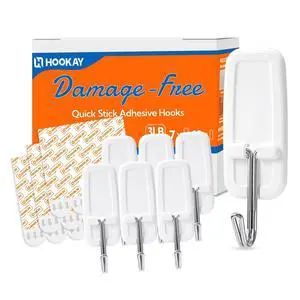 3lbs Wire Toggle Hooks, Organize Damage-Free, No Tools Hanging for Home Office Organization Items, Holds up to 3 lb, Includes 7 White Hooks and 12 Adhesive Strips 3lbs Wire Toggle Hooks, Organize Damage-Free, No Tools Hanging for Home Office Organization Items, Holds up to 3 lb, Includes 7 White Hooks and 12 Adhesive Strips