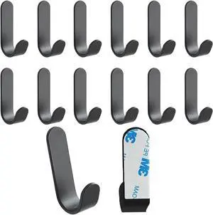 Adhesive Hooks,12 Pcs, Heavy Duty Hold 12Lbs, Stainless Steell Wall Hanger Adhesive Hooks,12 Pcs, Heavy Duty Hold 12Lbs, Stainless Steell Wall Hanger