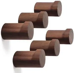 Wood Wall Hooks 6 Pack, Natural Wooden Coat Hooks Wall Mounted, Handmade Rustic Hat Hooks Heavy Duty Entryway Wall Hangers for Hanging Towels, Clothes, Bags (Black Walnut Wood) Wood Wall Hooks 6 Pack, Natural Wooden Coat Hooks Wall Mounted, Handmade Rustic Hat Hooks Heavy Duty Entryway Wall Hangers for Hanging Towels, Clothes, Bags (Black Walnut Wood)
