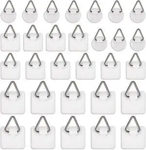 30 Pack Invisible Adhesive Picture Hanger - No Nail Plastic Sticky Hooks, Wall Hangers for Photo Frame, Foamboard, Plate & Wall Art Decor 30 Pack Invisible Adhesive Picture Hanger - No Nail Plastic Sticky Hooks, Wall Hangers for Photo Frame, Foamboard, Plate & Wall Art Decor