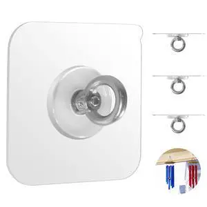 Ceiling Hooks, Practical Wall Hanging Auxiliary Hook, Stainless Steel,Waterproof,Nail-Free Adhesive Wall Hook,for Indoor and Outdoor Hanging Plants,Wind Chimes,Hangers, Decoration Hook,4 Pcs Ceiling Hooks, Practical Wall Hanging Auxiliary Hook, Stainless Steel,Waterproof,Nail-Free Adhesive Wall Hook,for Indoor and Outdoor Hanging Plants,Wind Chimes,Hangers, Decoration Hook,4 Pcs