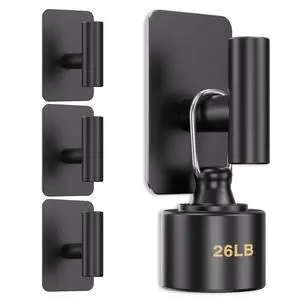 Pack Large Heavy Duty Wall Hooks - 26lb Max, Stainless Steel Adhesive Towel Hooks for Hanging Towel, Coat, Robe, Sticky Towel Holder for Wall Mount in Bathroom, Kitchen, Shower, Matte Black Pack Large Heavy Duty Wall Hooks - 26lb Max, Stainless Steel Adhesive Towel Hooks for Hanging Towel, Coat, Robe, Sticky Towel Holder for Wall Mount in Bathroom, Kitchen, Shower, Matte Black