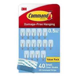 Small Clear Wire Toggle Hooks, 40 Wall Hook and 48 Strips, Damage-Free Hanging with Adhesive, Great for Hanging, Organization and Storage, Holds up to 0.5 lb Small Clear Wire Toggle Hooks, 40 Wall Hook and 48 Strips, Damage-Free Hanging with Adhesive, Great for Hanging, Organization and Storage, Holds up to 0.5 lb