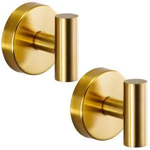 Suction Cup Hooks for Shower - Bathroom Reusable Hooks for Towels, Robes & Loofah - No-Drill Mounting on Kitchen,Walls,Metal,Glass,Mirrors,Tile & Smooth Non-Porous Surfaces (2, Brushed Gold) Suction Cup Hooks for Shower - Bathroom Reusable Hooks for Towels, Robes & Loofah - No-Drill Mounting on Kitchen,Walls,Metal,Glass,Mirrors,Tile & Smooth Non-Porous Surfaces (2, Brushed Gold)