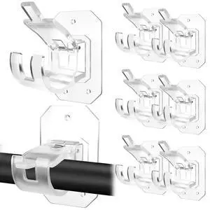 8PCS Upgraded No Drill Curtain Rod Brackets No Drilling Curtain Rod Holders Self Adhesive Curtain Rod Hooks Nail Free Adjustable Curtain Hangers Suitable for Poles of 0.78~1.57 Inch(Transparent) 8PCS Upgraded No Drill Curtain Rod Brackets No Drilling Curtain Rod Holders Self Adhesive Curtain Rod Hooks Nail Free Adjustable Curtain Hangers Suitable for Poles of 0.78~1.57 Inch(Transparent)