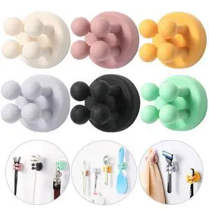 iBetterLife Silicone Toothbrush Holders for Bathrooms - 6Pcs Razor Holder for Shower Wall Mounted Self Adhesive Multifunctional Cute Hook for Kids Hanging Tooth Brush for Kitchen Living Room Office iBetterLife Silicone Toothbrush Holders for Bathrooms - 6Pcs Razor Holder for Shower Wall Mounted Self Adhesive Multifunctional Cute Hook for Kids Hanging Tooth Brush for Kitchen Living Room Office