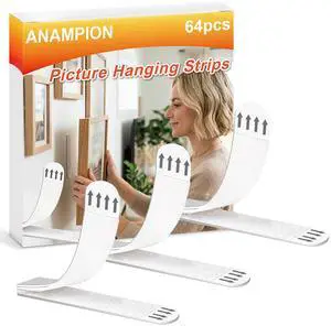 Large Picture Hanging Strips Heavy Duty, 32 Pairs(64 Strips) Large Picture Hanging Strips Heavy Duty, 32 Pairs(64 Strips)