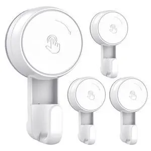 Heavy Duty Waterproof Shower Hooks 4 Pack - Suction Hook, No Drill Damage-Free Removable Reusable Wall Hooks for Bathroom Kitchen Towel Bathrobe Loofah Shower Hooks (Max Load 11LB/5KG) Heavy Duty Waterproof Shower Hooks 4 Pack - Suction Hook, No Drill Damage-Free Removable Reusable Wall Hooks for Bathroom Kitchen Towel Bathrobe Loofah Shower Hooks (Max Load 11LB/5KG)