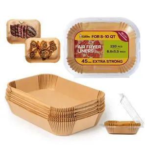 Air Fryer Liners, 8.6 x 5.5 Inch for Dual Basket Fryers, 220 Count Air Fryer Liners, 8.6 x 5.5 Inch for Dual Basket Fryers, 220 Count