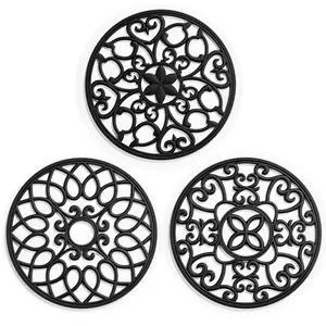 Set Silicone Trivet Mats for Hot Dishes Pots and Pans (Black) Set Silicone Trivet Mats for Hot Dishes Pots and Pans (Black)