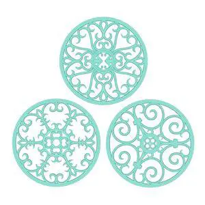 Trivets for Hot Dishes, Silicone Trivet, Trivets for Hot Pots and Pans, Heat Resistant Non Slip Hot Pad for Kitchen, Pot Holders, Teapot Coaster (Turquoise) Trivets for Hot Dishes, Silicone Trivet, Trivets for Hot Pots and Pans, Heat Resistant Non Slip Hot Pad for Kitchen, Pot Holders, Teapot Coaster (Turquoise)
