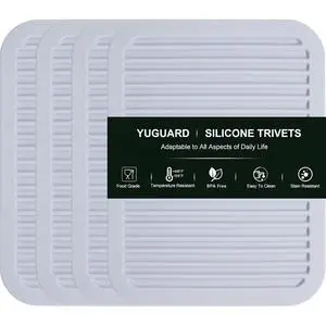 4 - Pack Multi - Purpose Silicone Mats | Heat Resistant Pot Holders for Kitchen | Non - Slip Hot Pads for Hot Pots, Pans & Quartz Countertops | Gray Kitchen Mats (Gray) 4 - Pack Multi - Purpose Silicone Mats | Heat Resistant Pot Holders for Kitchen | Non - Slip Hot Pads for Hot Pots, Pans & Quartz Countertops | Gray Kitchen Mats (Gray)