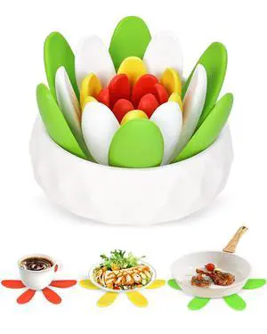Silicone Trivets for Hot Dishes, Succulent Shape Trivet Set, Heat-Resistant Silicone Trivets for Hot Dishes, Succulent Shape Trivet Set, Heat-Resistant