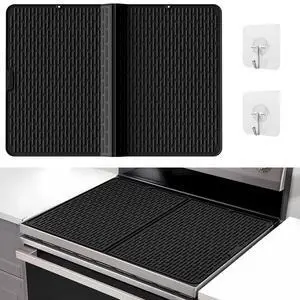 Foldable Silicone Stove Top Cover 20"x28" Stove Top Covers for Electric Stove, Glass Top Stove Cover, RV Stove Top Cover & Dish Drying Mat (Black, 28''x20'') Foldable Silicone Stove Top Cover 20"x28" Stove Top Covers for Electric Stove, Glass Top Stove Cover, RV Stove Top Cover & Dish Drying Mat (Black, 28''x20'')