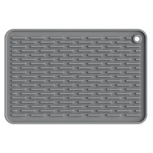 Silicone Dish Drying Mat for Kitchen Counter, Dish Drying Pad for Sink, Refrigerator or Drawer, Countertop Protection Pad S - 12'' x 8'' - Grey Silicone Dish Drying Mat for Kitchen Counter, Dish Drying Pad for Sink, Refrigerator or Drawer, Countertop Protection Pad S - 12'' x 8'' - Grey