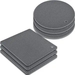 Silicone Square Trivets Mat, 6 Packs Multipurpose Non Slip Heat Resistant Pot Holder-Gray Silicone Square Trivets Mat, 6 Packs Multipurpose Non Slip Heat Resistant Pot Holder-Gray