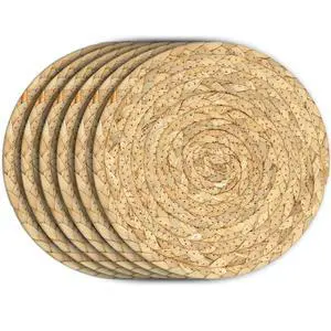 Boho Trivets for Hot Dishes, Pots and Pans, Farmhouse Water Hyacinth Hot Pads 8 Inch, Straw Pot Holders for Kitchen, Rustic Braided Heat Resistant Mat, Jute Coasters Set Wicker Decor (Natural 6 Pcs) Boho Trivets for Hot Dishes, Pots and Pans, Farmhouse Water Hyacinth Hot Pads 8 Inch, Straw Pot Holders for Kitchen, Rustic Braided Heat Resistant Mat, Jute Coasters Set Wicker Decor (Natural 6 Pcs)