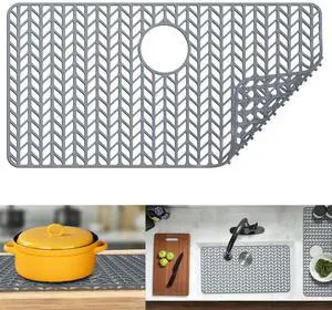 Sink Protectors for Kitchen Sink 30"x16"Rear Silicone Sink Mat Sink Protectors for Kitchen Sink 30"x16"Rear Silicone Sink Mat