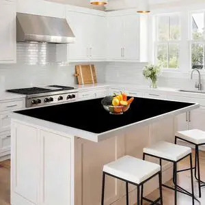 48''x32''(120cmx80cm) Large Silicone Mat for Kitchen Counter, 1.5MM Non-Slip Heat Resistant Countertop Protector, Waterproof Silicone Craft Mat for Kitchen Island, Black 48''x32''(120cmx80cm) Large Silicone Mat for Kitchen Counter, 1.5MM Non-Slip Heat Resistant Countertop Protector, Waterproof Silicone Craft Mat for Kitchen Island, Black