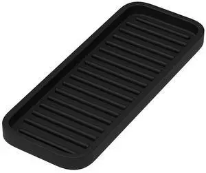 Silicone Heat Resistant Mat for Curling Iron, Heat Pad for Hot Hair Tools, Kitchen Sink Organizer Tray and Sponge Holder for Bathroom Counter, Groove Coasters for Drinks (Black) Silicone Heat Resistant Mat for Curling Iron, Heat Pad for Hot Hair Tools, Kitchen Sink Organizer Tray and Sponge Holder for Bathroom Counter, Groove Coasters for Drinks (Black)