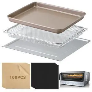 Air Fryer Accessories Compatible with Ninja Flip Air Fryer SP151, Crumb Tray with 4 Oven Liners, 100 PCS Parchment Paper Sheets, Air Fryer Basket and Baking Tray for Ninja Toaster Oven Air Fryer Accessories Compatible with Ninja Flip Air Fryer SP151, Crumb Tray with 4 Oven Liners, 100 PCS Parchment Paper Sheets, Air Fryer Basket and Baking Tray for Ninja Toaster Oven