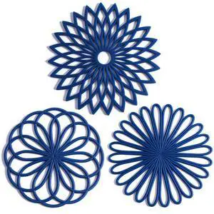 Set of 3 Silicone Trivet Mat - Hot Pot Holder Hot Pads for Table & Countertop - Trivet for Hot Dishes - Non-Slip & Heat Resistant Modern Kitchen Hot Pads for Pots & Pans, Navy Blue Set of 3 Silicone Trivet Mat - Hot Pot Holder Hot Pads for Table & Countertop - Trivet for Hot Dishes - Non-Slip & Heat Resistant Modern Kitchen Hot Pads for Pots & Pans, Navy Blue
