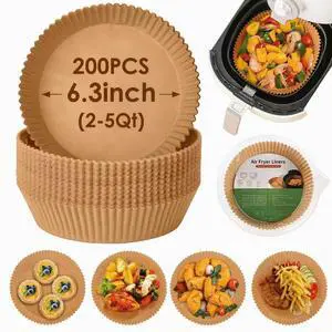 200Pcs Air Fryer Disposable Paper Liner, Non-stick Air Fryer Airfryer Parchment Paper Liners Round, Grease Proof Bakery Baking Paper for Air fryer Basket Roasting, Oil-proof, Food Grade (6.3 Inch) 200Pcs Air Fryer Disposable Paper Liner, Non-stick Air Fryer Airfryer Parchment Paper Liners Round, Grease Proof Bakery Baking Paper for Air fryer Basket Roasting, Oil-proof, Food Grade (6.3 Inch)