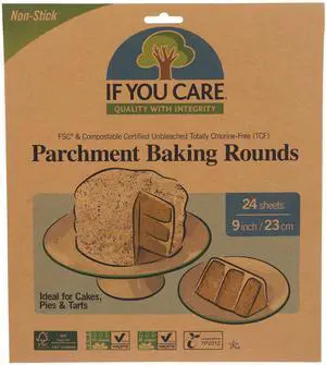 Parchment Paper Rounds for Baking Cakes, Pies, Tarts Pack of 24 Circle Liners - Unbleached, Chlorine Free, Greaseproof, Silicone Coated 9 Inch Diameter Parchment Paper Rounds for Baking Cakes, Pies, Tarts Pack of 24 Circle Liners - Unbleached, Chlorine Free, Greaseproof, Silicone Coated 9 Inch Diameter