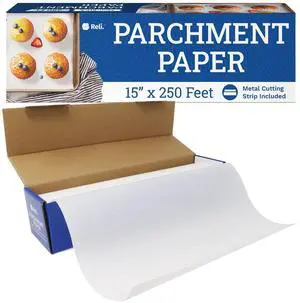 Parchment Paper Roll (15" x 250 ft) w/Dispenser Box, White | Parchment Paper for Baking & Air Fryer | Food Grade Baking Liners | Non-Stick, Cooking Liner for Grilling & Steaming Parchment Paper Roll (15" x 250 ft) w/Dispenser Box, White | Parchment Paper for Baking & Air Fryer | Food Grade Baking Liners | Non-Stick, Cooking Liner for Grilling & Steaming