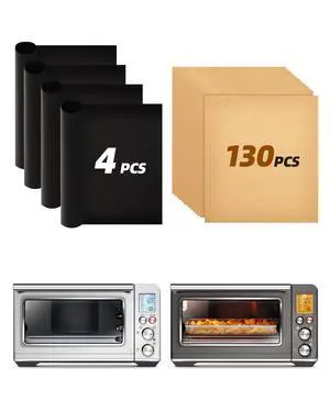 130PCs Paper Liners and 4PCs Teflon Mats Compatible with Breville BOV860BSS 130PCs Paper Liners and 4PCs Teflon Mats Compatible with Breville BOV860BSS
