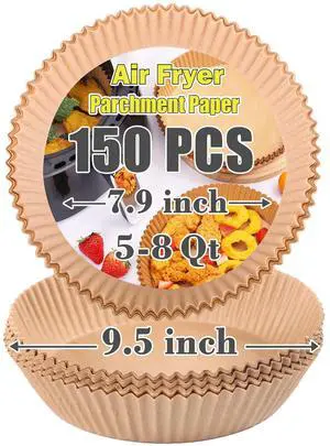 Fryer Round Paper Liners Disposable 150 Pcs for 5 to 8 Qt Basket, 7.9 Inch Unbleached Non-stick Oil-proof Parchment Paper Fryer Round Paper Liners Disposable 150 Pcs for 5 to 8 Qt Basket, 7.9 Inch Unbleached Non-stick Oil-proof Parchment Paper
