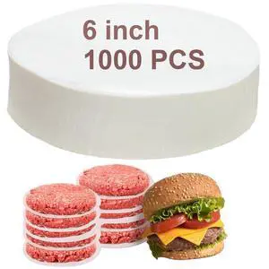 1000pcs 6 Inch Hamburger Patty Paper Rounds White Parchment Paper Non-Stick Food Grade Burger Paper Sheets for Burger Press/Separating Frozen Patties (6") 1000pcs 6 Inch Hamburger Patty Paper Rounds White Parchment Paper Non-Stick Food Grade Burger Paper Sheets for Burger Press/Separating Frozen Patties (6")
