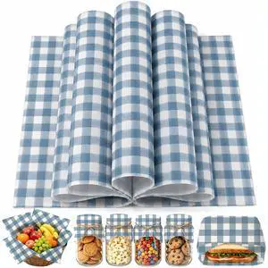 150 Sheets Dusty Blue Plaid Wax Paper for Food Deli, 9.8 x 8.3'' Gingham Plaids Greaseproof Wrapping Paper for Birthday Sandwich Picnic Basket Liner Wedding Party Supplies 150 Sheets Dusty Blue Plaid Wax Paper for Food Deli, 9.8 x 8.3'' Gingham Plaids Greaseproof Wrapping Paper for Birthday Sandwich Picnic Basket Liner Wedding Party Supplies