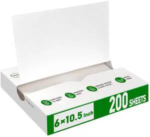 Precut POP UP Deli Paper Sheet Pack of 200, Interfolded Heavy Paper for Food Wrap and Serving (6" x 10-1/2", White Precut POP UP Deli Paper Sheet Pack of 200, Interfolded Heavy Paper for Food Wrap and Serving (6" x 10-1/2", White