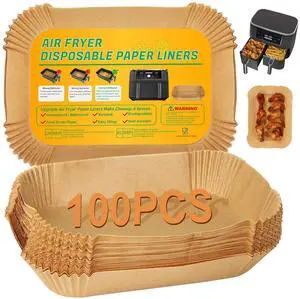 Air Fryer Disposable Paper Liners for Ninja Dual Airfryer, 100PCS Rectangle Air Fryer Parchment Paper Sheets for Ninja DZ201/DZ401/DZ550/SL401 & More, Ninja Airfryer Double Stack Accessories Air Fryer Disposable Paper Liners for Ninja Dual Airfryer, 100PCS Rectangle Air Fryer Parchment Paper Sheets for Ninja DZ201/DZ401/DZ550/SL401 & More, Ninja Airfryer Double Stack Accessories