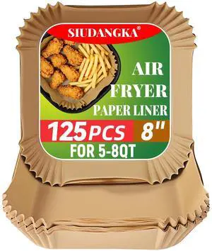Air Fryer Liners Disposable Compatible with COSORI Air Fryer 6 Qt, 125 Pcs Unbleached Parchment Paper for 5-8 Qt 8 Inch Square Parchment Paper for Baking Non-Stick Air Fryer Liners Disposable Compatible with COSORI Air Fryer 6 Qt, 125 Pcs Unbleached Parchment Paper for 5-8 Qt 8 Inch Square Parchment Paper for Baking Non-Stick