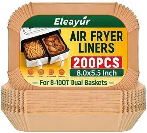 200Pcs Air Fryer Liners for Ninja Dual Airfryer, 8x5.5 Inch Rectangle Disposable Air Fryer Parchment Paper for Ninja DZ201/ DZ401/ DZ550, Bella Slim Airfryer & More, Air Fryer Accessories 200Pcs Air Fryer Liners for Ninja Dual Airfryer, 8x5.5 Inch Rectangle Disposable Air Fryer Parchment Paper for Ninja DZ201/ DZ401/ DZ550, Bella Slim Airfryer & More, Air Fryer Accessories