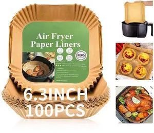 Air Fryer Liners Disposable Paper,100Pcs Parchment Paper Liners,Non Stick Airfryer Paper Liners,Food Grade Air Fryer Accessories WaterProof OilProof for Microwave Oven Steamer 6.3inch Square Air Fryer Liners Disposable Paper,100Pcs Parchment Paper Liners,Non Stick Airfryer Paper Liners,Food Grade Air Fryer Accessories WaterProof OilProof for Microwave Oven Steamer 6.3inch Square