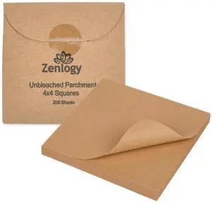 4x4 Parchment Paper Squares, 200 Sheets, Unbleached, Pre-Cut 4x4 Parchment Paper Squares, 200 Sheets, Unbleached, Pre-Cut