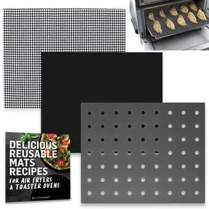 Reusable Liners for Toaster Oven Air Fryer 10 x 12 Accessories Compatible with Cuisinart, Ninja, Kitchenaid, Kalorik + More, Easy Clean Replacement for Parchment Paper Liners for Countertop Oven Reusable Liners for Toaster Oven Air Fryer 10 x 12 Accessories Compatible with Cuisinart, Ninja, Kitchenaid, Kalorik + More, Easy Clean Replacement for Parchment Paper Liners for Countertop Oven