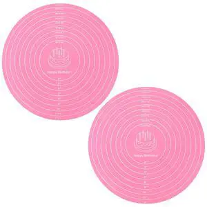 2Pcs 12" Silicone Cake Mat Non Slip Cake Turntable Mat 2Pcs 12" Silicone Cake Mat Non Slip Cake Turntable Mat