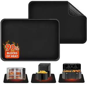 Pack Non-slip Air Fryer Mats for Countertop 2mm, 14x12 in, Black Pack Non-slip Air Fryer Mats for Countertop 2mm, 14x12 in, Black